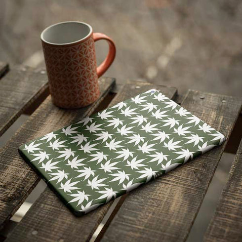Marijuana Leaf White Pattern iPad Skins