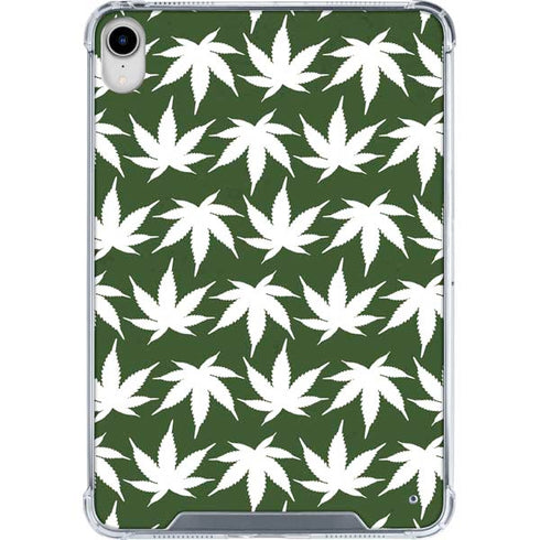 Marijuana Leaf White Pattern iPad 11th Gen (2025) Clear Case