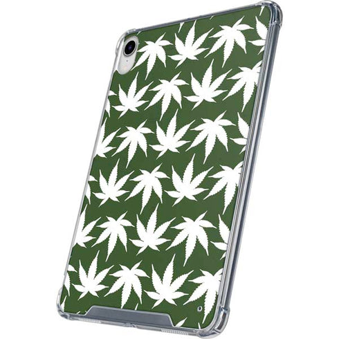 Marijuana Leaf White Pattern iPad 11th Gen (2025) Clear Case