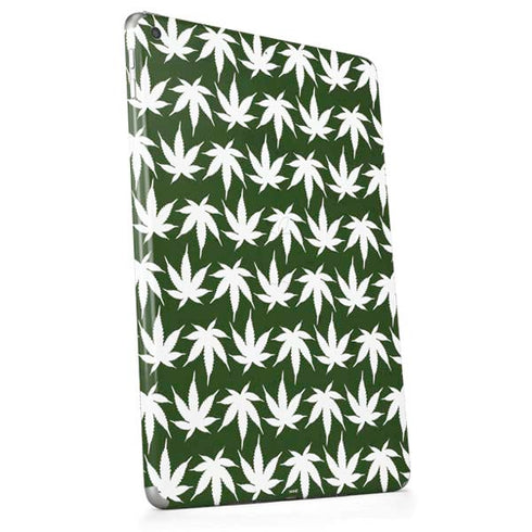 Marijuana Leaf White Pattern Apple iPad Skin
