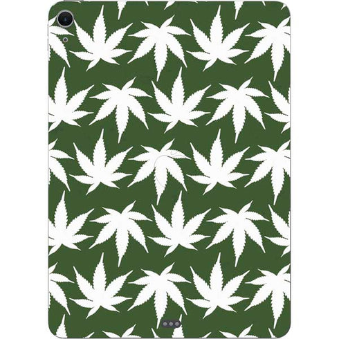 Marijuana Leaf White Pattern Apple iPad Air Skin