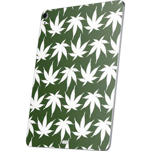 Marijuana Leaf White Pattern Apple iPad Air Skin
