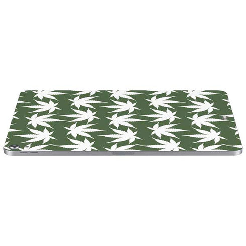 Marijuana Leaf White Pattern Apple iPad Air Skin