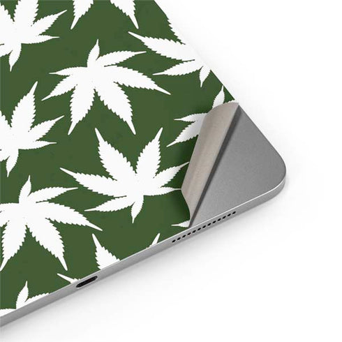 Marijuana Leaf White Pattern Apple iPad Air Skin