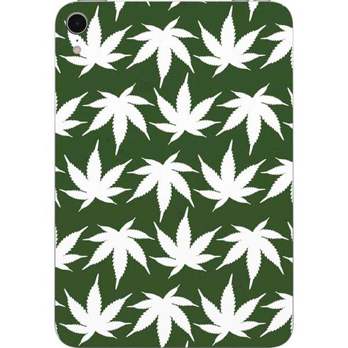 Marijuana Leaf White Pattern Apple iPad Mini Skin