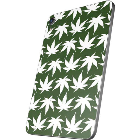 Marijuana Leaf White Pattern Apple iPad Mini Skin