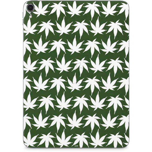 Marijuana Leaf White Pattern Apple iPad Pro Skin