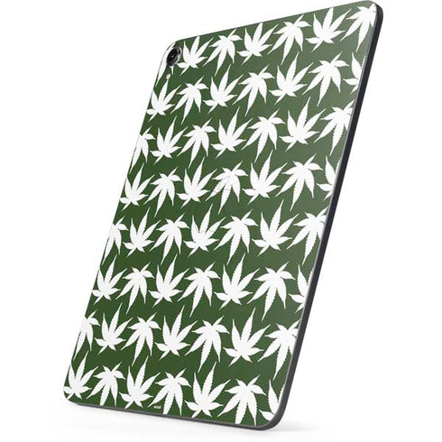 Marijuana Leaf White Pattern Apple iPad Pro Skin