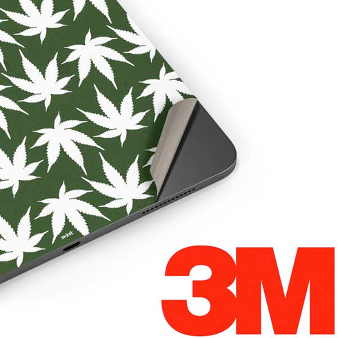 Marijuana Leaf White Pattern Apple iPad Pro Skin