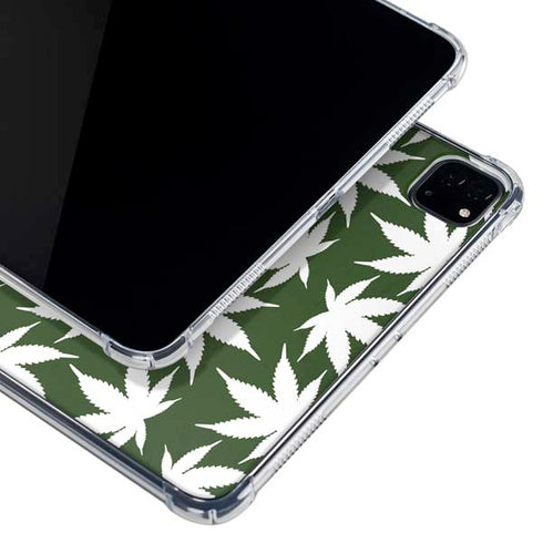 Marijuana Leaf White Pattern iPad Pro 11in (2024) Clear Case