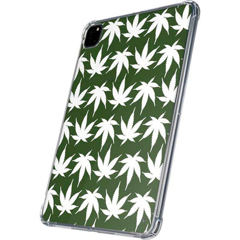 Marijuana Leaf White Pattern iPad Pro 11in (2024) Clear Case