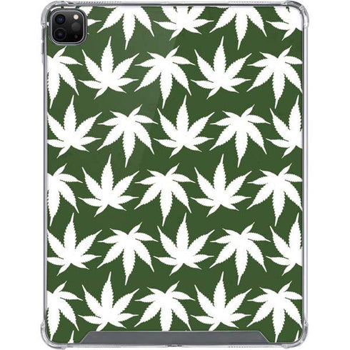 Marijuana Leaf White Pattern iPad Cases