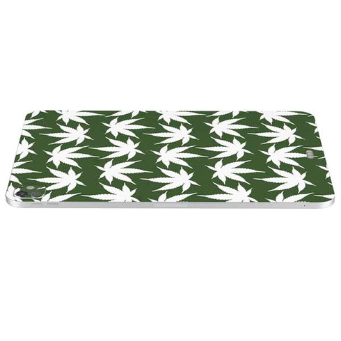Marijuana Leaf White Pattern iPad Pro 13in M4 (2024) Skin