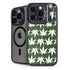 Marijuana Leaf White Pattern iPhone 14 Pro Max Kickstand Case