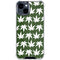 Marijuana Leaf White Pattern iPhone 15 Clear Case