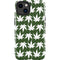 Marijuana Leaf White Pattern iPhone 15 Impact Case