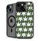 Marijuana Leaf White Pattern iPhone 15 Plus Kickstand Case