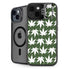 Marijuana Leaf White Pattern iPhone 15 Plus Kickstand Case