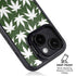 Marijuana Leaf White Pattern iPhone 15 Plus Kickstand Case