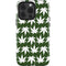 Marijuana Leaf White Pattern iPhone 15 Pro Impact Case