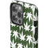 Marijuana Leaf White Pattern iPhone 15 Pro Impact Case