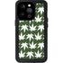 Marijuana Leaf White Pattern iPhone 15 Pro Waterproof Case