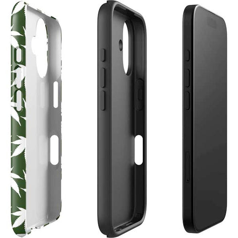Marijuana Leaf White Pattern iPhone 16 Impact Case