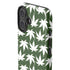Marijuana Leaf White Pattern iPhone 16 Plus Impact Case