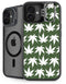Marijuana Leaf White Pattern iPhone 16 Plus Kickstand Case