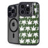 Marijuana Leaf White Pattern iPhone 16 Pro Kickstand Case