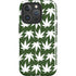 Marijuana Leaf White Pattern iPhone 16 Pro Max Magsafe Impact Case