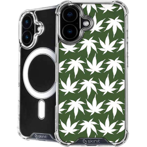 Marijuana Leaf White Pattern iPhone 17 MagSafe Case