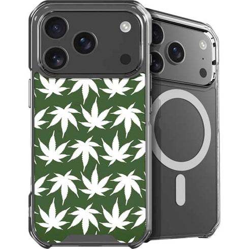 Marijuana Leaf White Pattern iPhone 18 Pro MagSafe Case