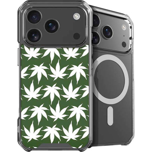 Marijuana Leaf White Pattern iPhone 18 Pro Max MagSafe Case