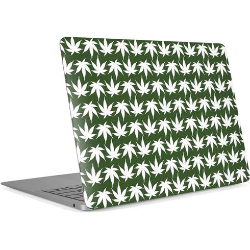 Marijuana Leaf White Pattern Apple MacBook Air Skin