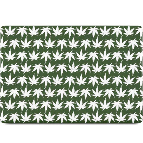 Marijuana Leaf White Pattern MacBook Skins