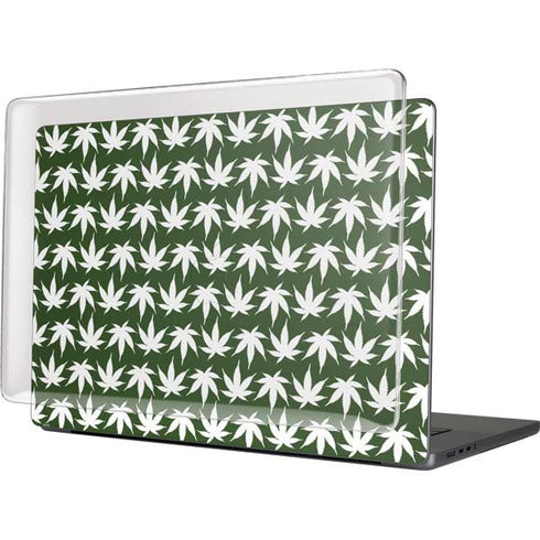 Marijuana Leaf White Pattern MacBook Cases