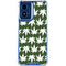Marijuana Leaf White Pattern Moto G Play 4G (2024) Clear Case