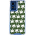 Marijuana Leaf White Pattern Moto G Play 4G (2024) Clear Case