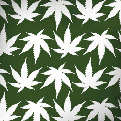Marijuana Leaf White Pattern Moto G6 Skin