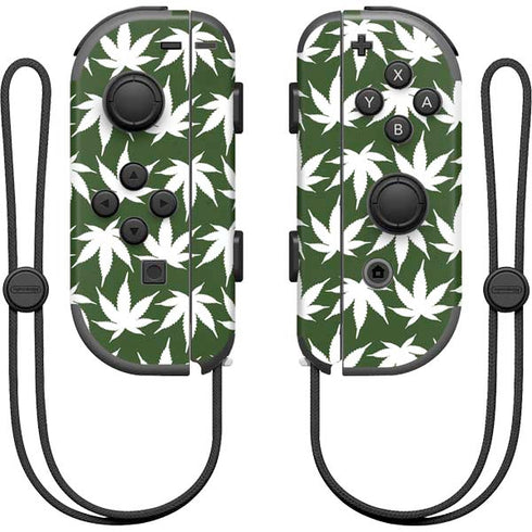 Marijuana Leaf White Pattern Nintendo Skins