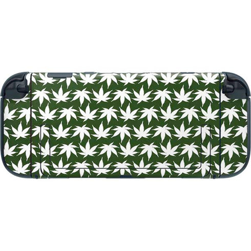 Marijuana Leaf White Pattern Nintendo Switch 2 (2025) with Joy-Con Skin