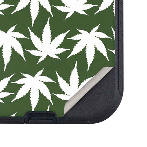 Marijuana Leaf White Pattern Otterbox Defender iPhone Skin