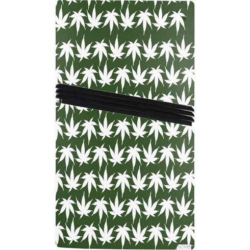 Marijuana Leaf White Pattern PS5 Pro Bundle Skin