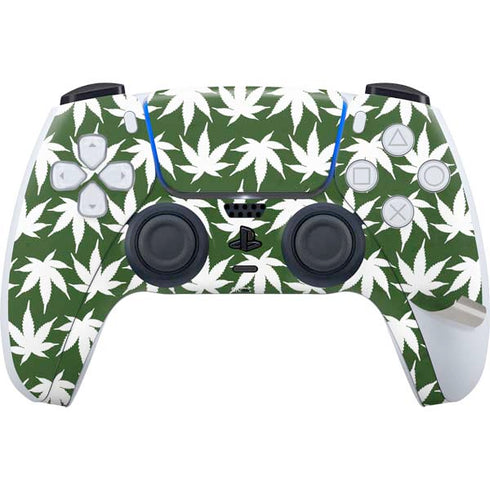 Marijuana Leaf White Pattern PS5 Pro Bundle Skin