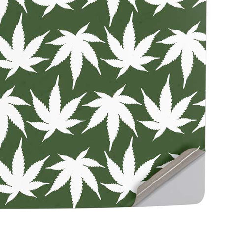 Marijuana Leaf White Pattern PS5 Pro Disk Console Skin