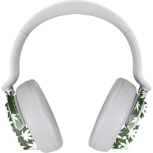 Marijuana Leaf White Pattern Surface Headphones Skin