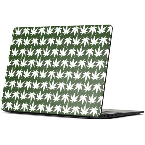 Marijuana Leaf White Pattern Surface Laptop 7 13.8in Skin