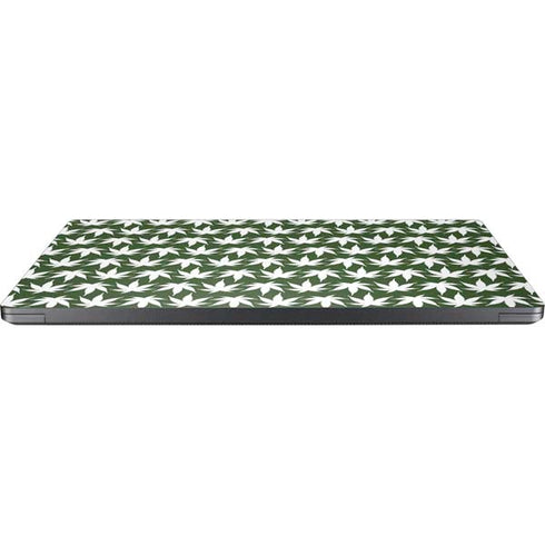 Marijuana Leaf White Pattern Surface Laptop 7 13.8in Skin