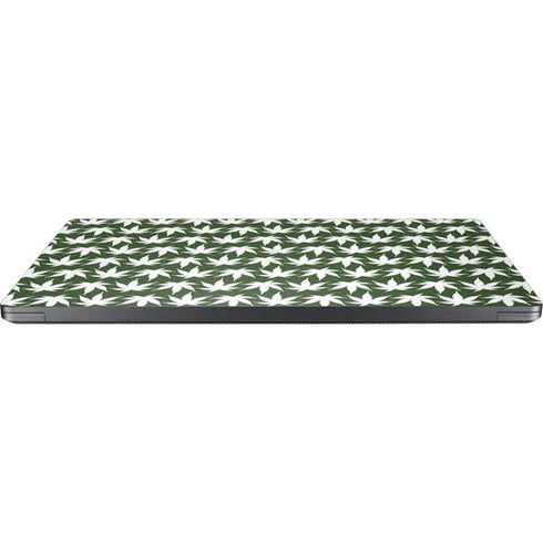 Marijuana Leaf White Pattern Surface Laptop 7 15in Skin